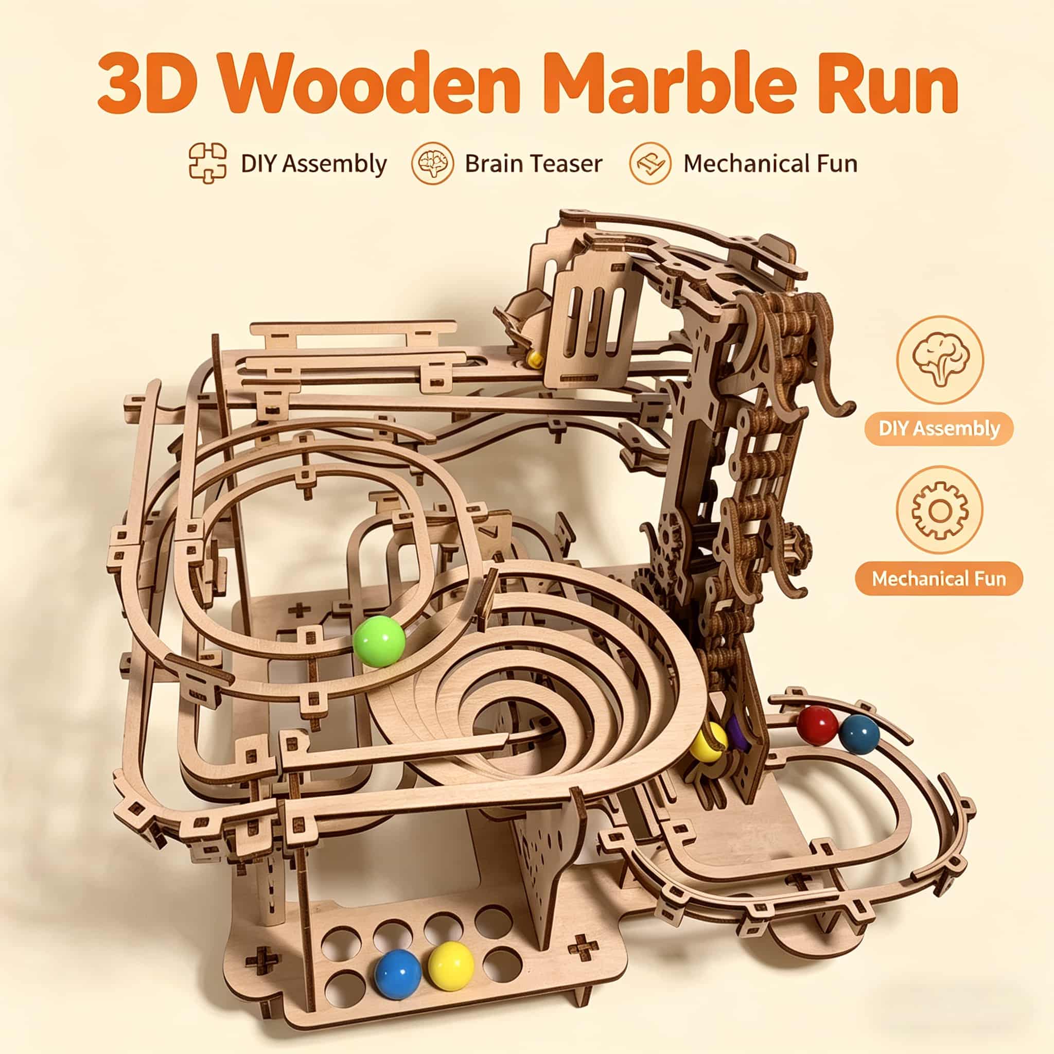 Running Gear Gifts - Mekanik Bilye Pisti 3D Ahşap Yapboz